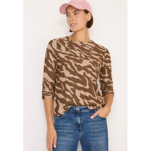 Cecil Dames Gemêleerd shirt met patroon in Bruin, Gr: L