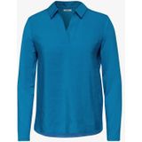 Cecil - Blouse - Blauw - Dames - Met Tricot Mouwen
