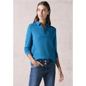 Cecil - Blouse - Blauw - Dames - Met Tricot Mouwen