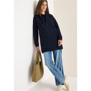 Cecil Dames Trui met lange capuchon in Blauw, Gr: L