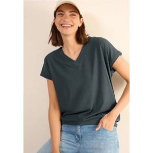 Cecil Dames Shirt met V-hals in Groen, Gr: S