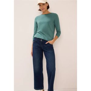 Cecil Dames Shirt met ton-sur-ton strepen in Groen, Gr: M