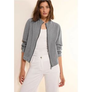 Cecil Dames Kort seersucker jasje in Blauw, Gr: XL