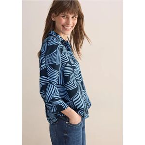 Cecil - Gedessineerde Blouse - Blauw - Dames
