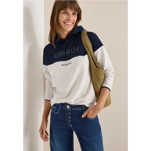 Cecil Dames Kleurblok Hoodie in Blauw, Gr: 3XL