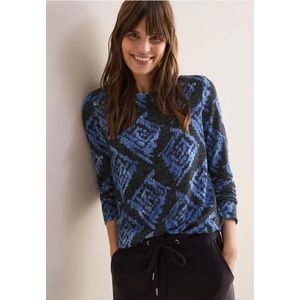 Cecil Dames Zacht overhemd met print in Blauw, Gr: XXL