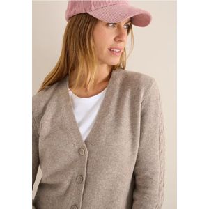 Cecil Dames Vest met gebreide details in Bruin, Gr: 3XL