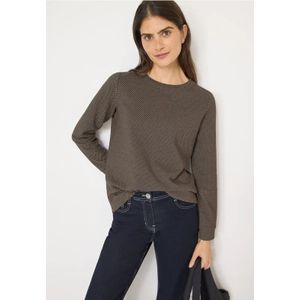 Cecil Dames Shirt met structuur in twee kleuren in Beige, Gr: 3XL