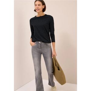 Cecil Dames Shirt met ton-sur-ton strepen in Zwart, Gr: L