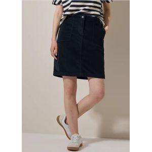 CECIL - Plooirok - Knielang - Blauw - Katoenmix met Stretch