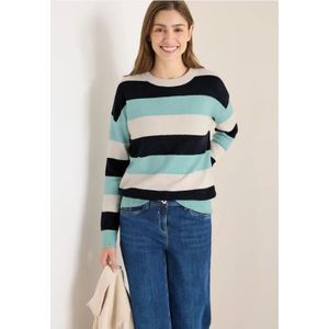 Cecil Dames Trui met strepen in Blauw, Gr: 3XL