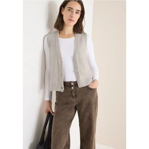 Cecil Dames Bouclé vest in Grijs, Gr: L