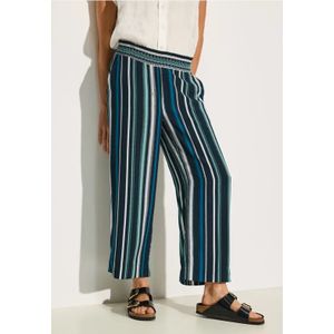 Cecil - Damespantalon - Groen - Viscose - Loose Fit Met Hoge Taille