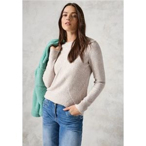 Cecil Dames Fijn gebreide trui in Beige, Gr: XXL