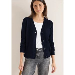 Cecil Dames Zacht vest met V-hals in Blauw, Gr: L