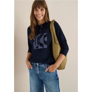 Cecil Dames Shirt met kunstwerk in Blauw, Gr: 3XL