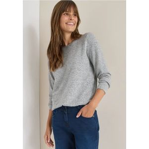 Cecil Dames Shirt met visgraatmotief en jacquardmotief in Blauw, Gr: L