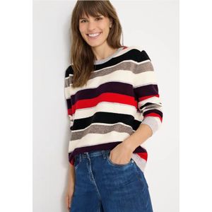 Cecil Dames Trui met strepen in Wit, Gr: L