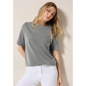 Cecil - Gestreept Shirt - Groen - Viscosemix met Stretch