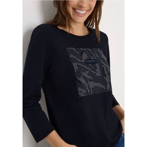 Cecil Dames Shirt met edelstenen in Blauw, Gr: L