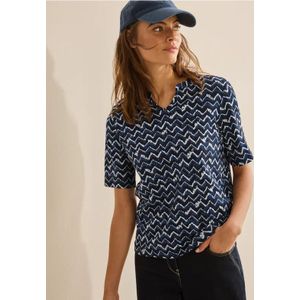 Cecil - T-shirt - Universeel Blauw - Dames - Tunieklook