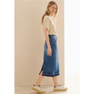 Cecil Dames Midi denim rok in Blauw, Gr: 25