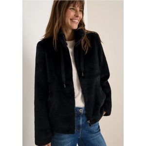 Cecil Dames Kort jasje van imitatiebont in Blauw, Gr: L