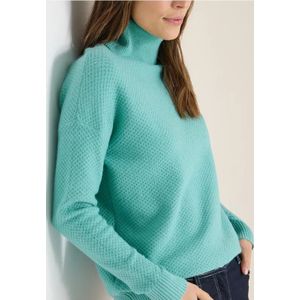 Cecil Dames Trui met gestructureerde col in Blauw, Gr: 3XL