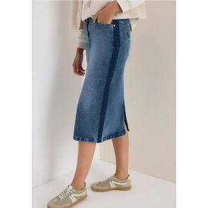 Cecil Dames Denim rok met galonstrepen in Blauw, Gr: 25