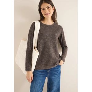 Cecil Dames Gestructureerde trui met ronde hals in Bruin, Gr: L