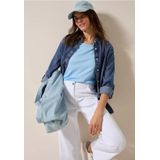 Cecil - Jeanshemd - Blauw - Dames - Lange Mouwen - Lyocellmix met Stretchaandeel