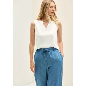 Cecil Dames Top met gespleten hals in Wit, Gr: XL