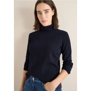 Cecil Dames Shirt met lange mouwen en geribde textuur in Blauw, Gr: L