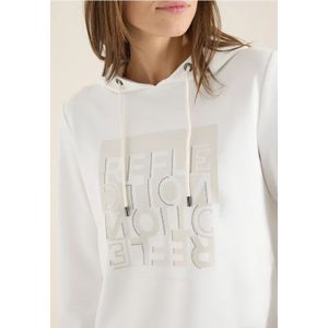 Cecil Dames Hoodie shirt met folieprint in Wit, Gr: 3XL