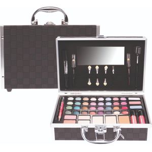 Casuelle make up koffer zwart geblokt