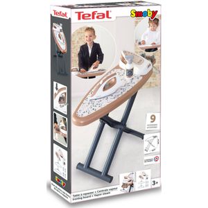 Smoby - Tefal - Strijktafel - Inclusief Stoomstrijkijzer - Fles - Kleerhangers - Wasknijpers