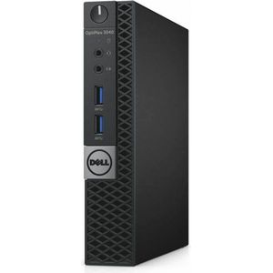 DELL OptiPlex 3040 Intel® Core™ i5 i5-6500T 4 GB DDR3L-SDRAM 128 GB SSD Windows 10 Pro Mini PC Zwart