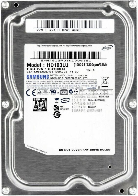 Samsung spinpoint F1 - Interne harde schijf 3.5" - 1 TB (522)
