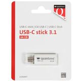 Quantore - USB-C - USB-stick - Zilver - 64GB - 3.1 - 400 stuks