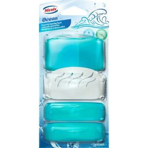 Toiletblok - Air Plus - Ocean - 55 ml - Met Houder en Drie Vervangingsblokjes