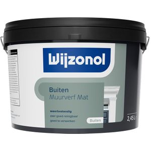 Wijzonol Muurverf voor Buiten Mat 2,5 Liter Donkere kleur - Muurverf
