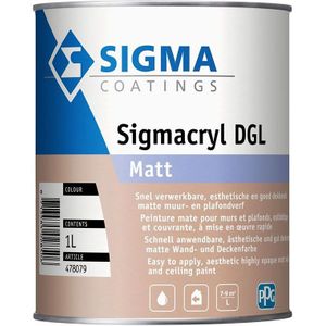 Sigma Sigmacryl DGL Matt 1 liter Donkere kleur - Muurverf