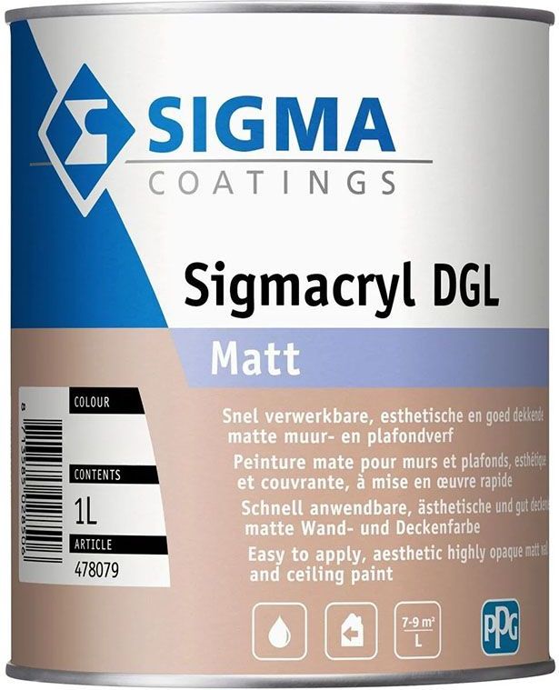 Sigma - Sigmacryl DGL Matt - Verf - Donker - Inhoud 1 Liter