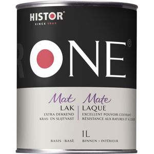 Histor One Lak Mat - Acryl 1 liter Donkere kleur - Aflakken