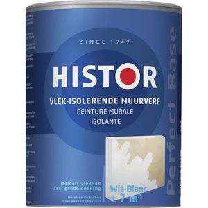 Histor Perfect Base Muurverf Vlekisolerend - Wit 1 Liter - Muurverf
