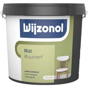 Wijzonol Muurverf Mat 5 liter Donkere kleur - Muurverf