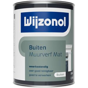 Wijzonol Muurverf voor Buiten Mat 1 liter Donkere 100% Wit - Muurverf