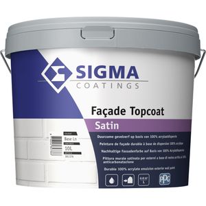 Sigma Facade Topcoat Satin 2,5 liter 100% Wit - Muurverf