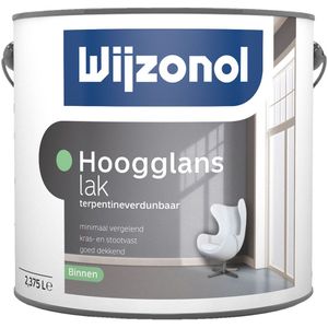 Wijzonol Hoogglanslak - Terpentineverdunbaar 2,5 liter 100% Wit - Aflakken
