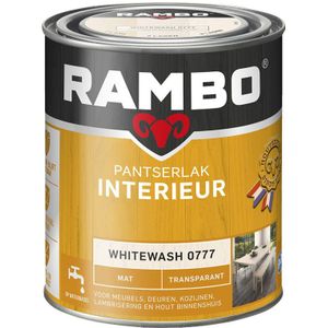 Rambo Pantserlak Interieur Transparant Mat - Whitewash 1,25 liter - Beitsen